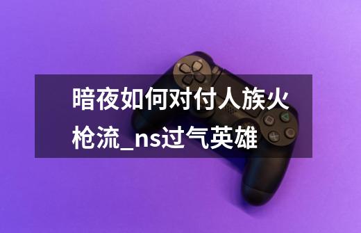 暗夜如何对付人族火枪流_ns过气英雄-第1张-游戏信息-泓泰