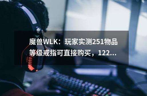 魔兽WLK：玩家实测251物品等级戒指可直接购买，12250金拿BIS装备-第1张-游戏信息-泓泰