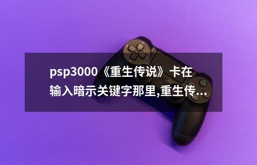 psp3000《重生传说》卡在输入暗示关键字那里,重生传说攻略技巧-第1张-游戏信息-泓泰