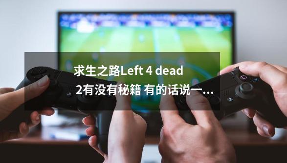 求生之路Left 4 dead 2有没有秘籍 有的话说一下多少 怎么输,求生之路4-第1张-游戏信息-泓泰