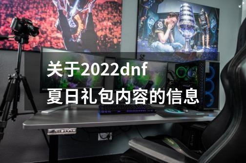 关于2022dnf夏日礼包内容的信息-第1张-游戏信息-泓泰