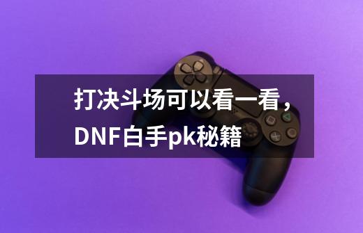 打决斗场可以看一看，DNF白手pk秘籍-第1张-游戏信息-泓泰