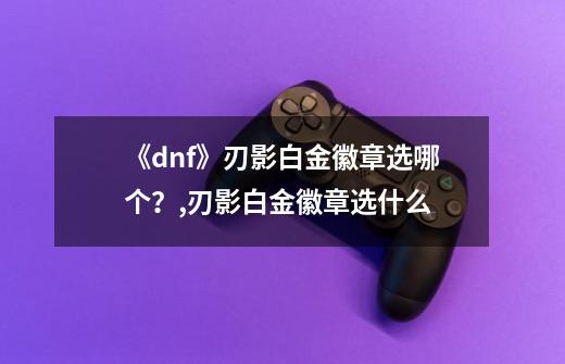 《dnf》刃影白金徽章选哪个？,刃影白金徽章选什么-第1张-游戏信息-泓泰