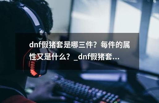 dnf假猪套是哪三件？每件的属性又是什么？_dnf假猪套怎么升级-第1张-游戏信息-泓泰