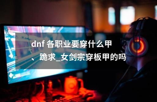 dnf 各职业要穿什么甲、跪求_女剑宗穿板甲的吗-第1张-游戏信息-泓泰