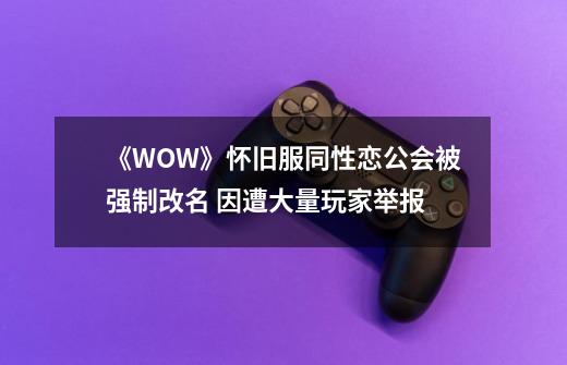 《WOW》怀旧服同性恋公会被强制改名 因遭大量玩家举报-第1张-游戏信息-泓泰