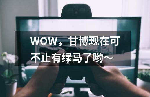 WOW，甘博现在可不止有绿马了哟～-第1张-游戏信息-泓泰