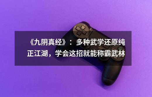 《九阴真经》：多种武学还原纯正江湖，学会这招就能称霸武林-第1张-游戏信息-泓泰