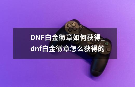 DNF白金徽章如何获得_dnf白金徽章怎么获得的-第1张-游戏信息-泓泰