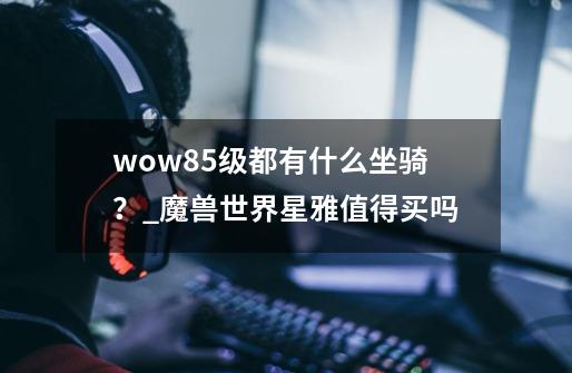 wow85级都有什么坐骑？_魔兽世界星雅值得买吗-第1张-游戏信息-泓泰